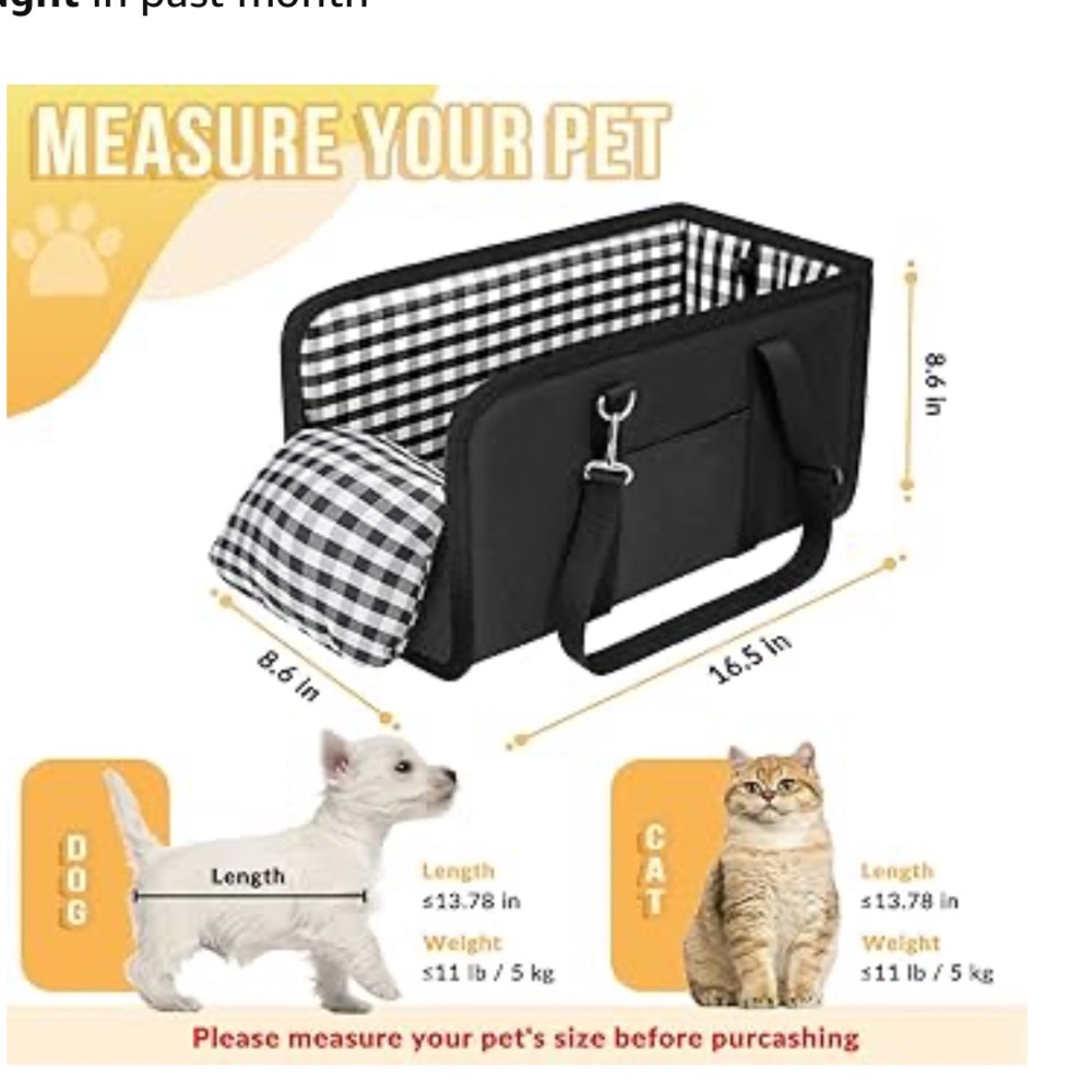 SlowTon console dog car seat for pets up to 11 lbs NWT AS IS missing 1 clip - Picture 6 of 9